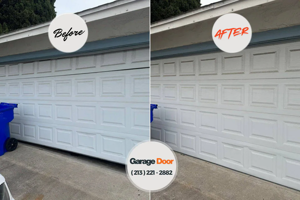 Before and after: garage door repair 28328